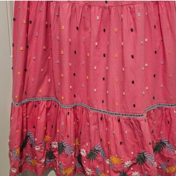 Crown & Ivy Woman's Pink Dress with Floral Details Tiered Maxi - Picture 6 of 10